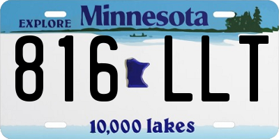 MN license plate 816LLT