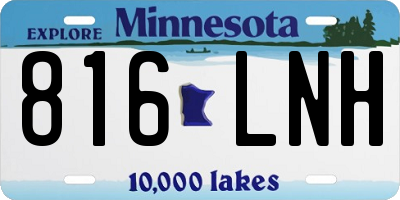 MN license plate 816LNH