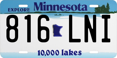 MN license plate 816LNI