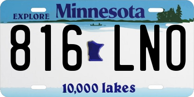 MN license plate 816LNO