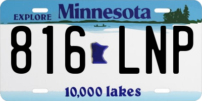 MN license plate 816LNP