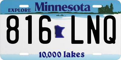 MN license plate 816LNQ