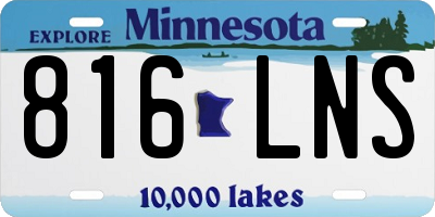 MN license plate 816LNS