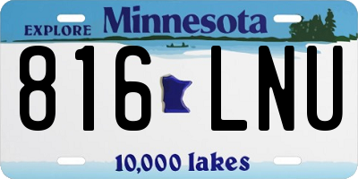 MN license plate 816LNU