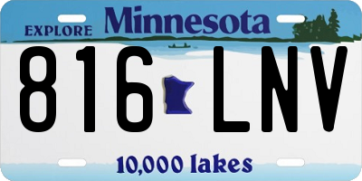 MN license plate 816LNV