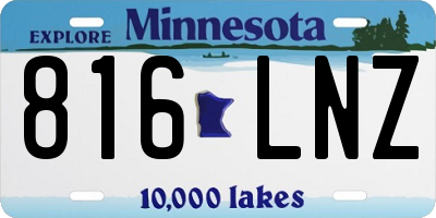 MN license plate 816LNZ