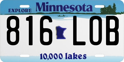 MN license plate 816LOB