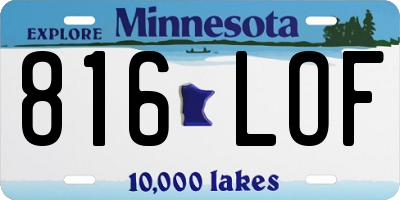 MN license plate 816LOF