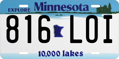 MN license plate 816LOI
