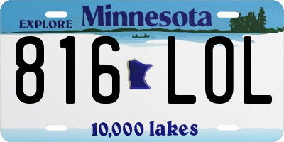 MN license plate 816LOL