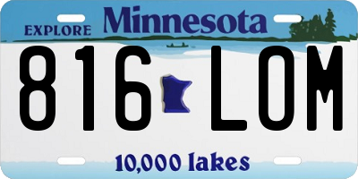 MN license plate 816LOM