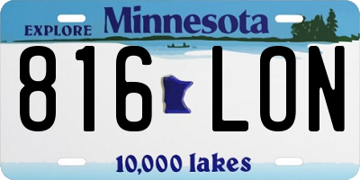 MN license plate 816LON