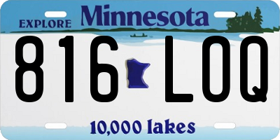 MN license plate 816LOQ