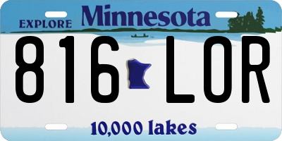 MN license plate 816LOR
