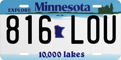 MN license plate 816LOU