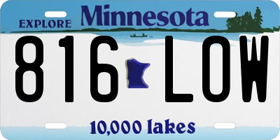 MN license plate 816LOW
