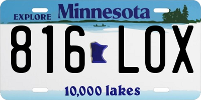 MN license plate 816LOX