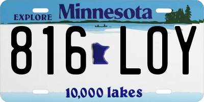 MN license plate 816LOY