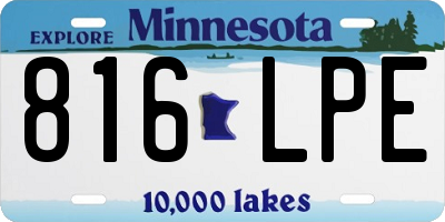 MN license plate 816LPE