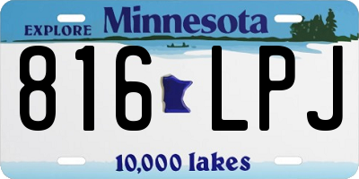 MN license plate 816LPJ