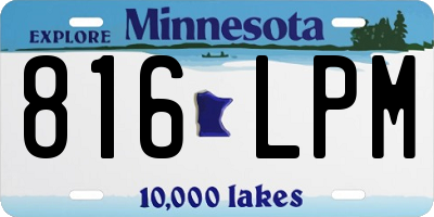 MN license plate 816LPM
