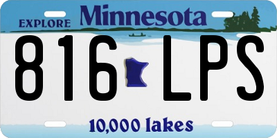 MN license plate 816LPS