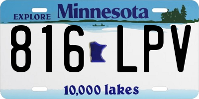 MN license plate 816LPV