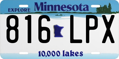 MN license plate 816LPX
