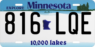 MN license plate 816LQE