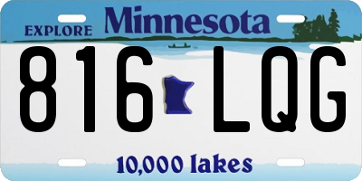 MN license plate 816LQG