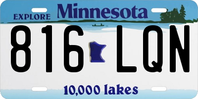 MN license plate 816LQN