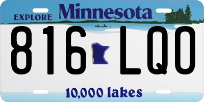 MN license plate 816LQO