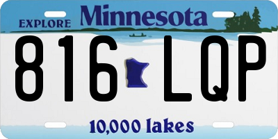 MN license plate 816LQP
