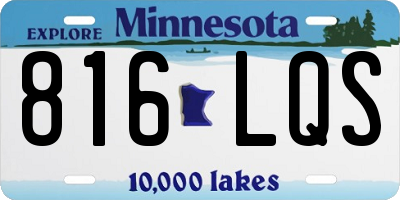 MN license plate 816LQS