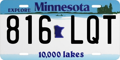 MN license plate 816LQT