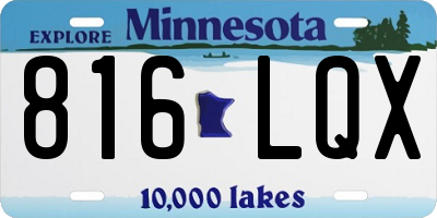 MN license plate 816LQX
