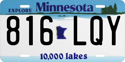MN license plate 816LQY