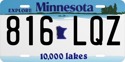 MN license plate 816LQZ
