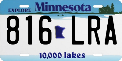 MN license plate 816LRA