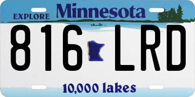 MN license plate 816LRD