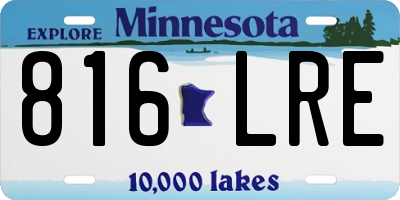 MN license plate 816LRE