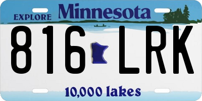 MN license plate 816LRK