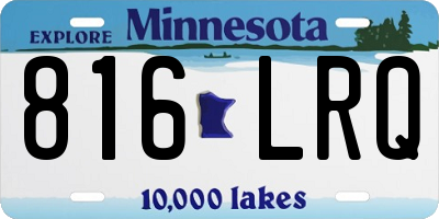 MN license plate 816LRQ
