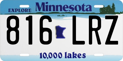 MN license plate 816LRZ