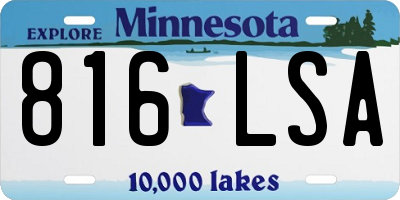 MN license plate 816LSA