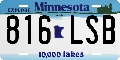 MN license plate 816LSB