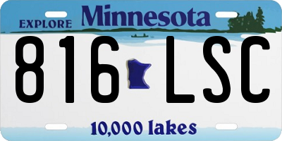 MN license plate 816LSC