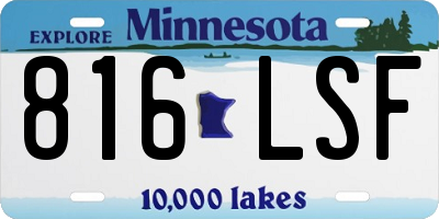 MN license plate 816LSF
