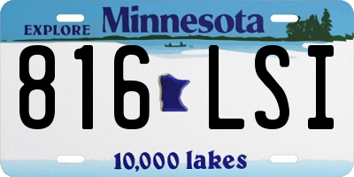 MN license plate 816LSI