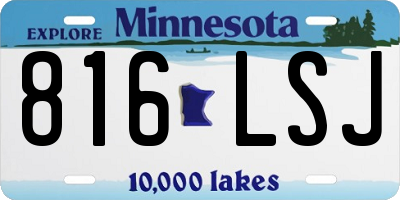 MN license plate 816LSJ